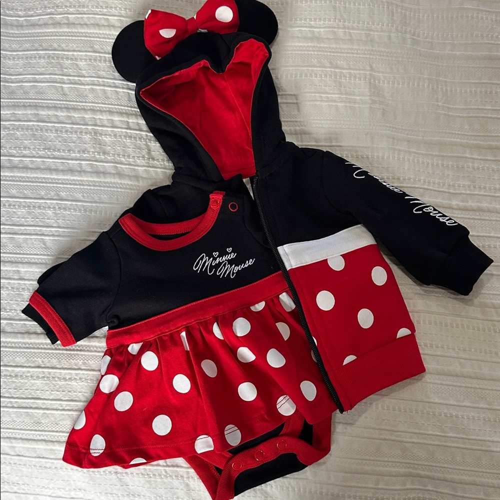 Minnie Mouse Disney One Dress Bodysuit + Jacket NWT
